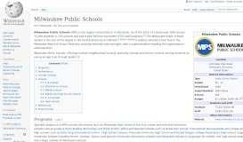 
							         Milwaukee Public Schools - Wikipedia								  
							    