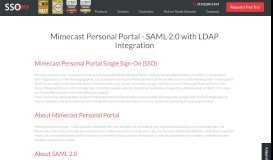 
							         Mimecast Personal Portal - SAML 2.0 with LDAP Integration - SAML ...								  
							    