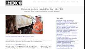 
							         Mine Site Maintenance Shutdowns - FIFO Roy Hill Western Australia								  
							    