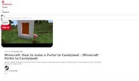 
							         Minecraft: How to make a Portal to Candyland - (Minecraft ... - Pinterest								  
							    