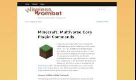 
							         Minecraft: Multiverse Core Plugin Commands | Wireless Wombat								  
							    