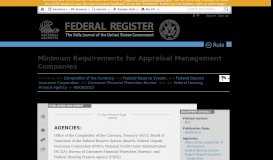 
							         Minimum Requirements for Appraisal Management ... - Federal Register								  
							    