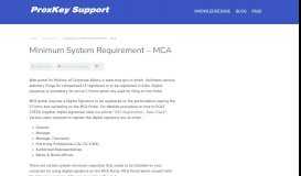 
							         Minimum System Requirement – MCA - ProxKey Knowledge Portal for ...								  
							    