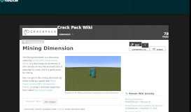 
							         Mining Dimension | Crack Pack Wiki | FANDOM powered by Wikia								  
							    