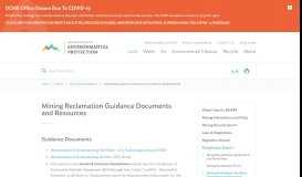 
							         Mining Reclamation Guidance Documents and Resources | NDEP								  
							    