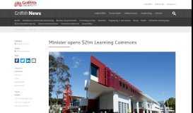 
							         Minister opens $21m Learning Commons – Griffith News								  
							    