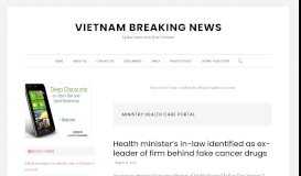 
							         Ministry health care portal – VietNam Breaking News								  
							    