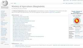 
							         Ministry of Agriculture (Bangladesh) - Wikipedia								  
							    