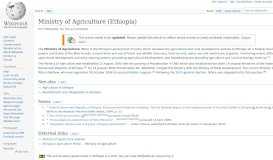 
							         Ministry of Agriculture (Ethiopia) - Wikipedia								  
							    