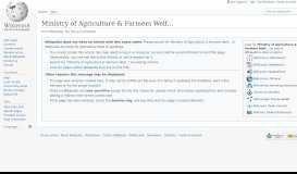 
							         Ministry of Agriculture & Farmers Welfare - Wikipedia								  
							    