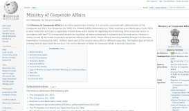 
							         Ministry of Corporate Affairs - Wikipedia								  
							    