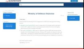 
							         Ministry of Defence Overview - MyExostar Home								  
							    
