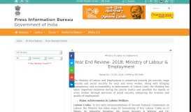 
							         Ministry of Labour & Employment - PIB								  
							    