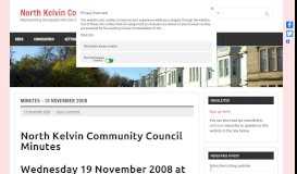 
							         Minutes – 19 November 2008 – North Kelvin Community Council								  
							    