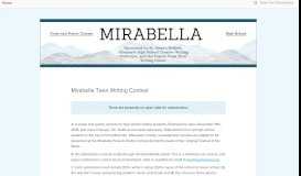 
							         Mirabella Teen Writing Contest Submission Manager								  
							    