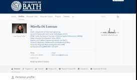 
							         Mirella Di Lorenzo — the University of Bath's research portal								  
							    