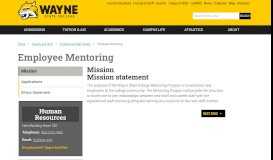
							         Mission | Employee Mentoring | Wayne State College								  
							    