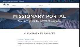 
							         Missionary Portal | ABWE Missionary Resources								  
							    