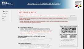 
							         Missouri Department of Mental Health Portal: Home Page								  
							    