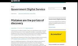 
							         Mistakes are the portals of discovery - Government Digital Service								  
							    