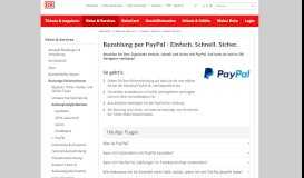 
							         Mit PayPal Bahn-Tickets einfach und schnell bezahlen - Deutsche Bahn								  
							    