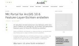 
							         Mit Portal for ArcGIS 10.6 Feature-Layer-Sichten erstellen - ArcGIS Blog								  
							    