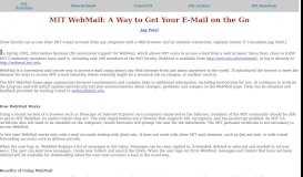 
							         MIT WebMail: A Way to Get Your E-Mail on the Go								  
							    