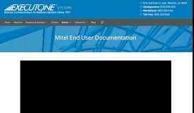 
							         Mitel End User Documentation | Executone Systems								  
							    