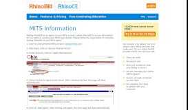 
							         MITS Information - RhinoBill								  
							    