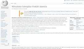 
							         Mitsubishi Caterpillar Forklift America - Wikipedia								  
							    