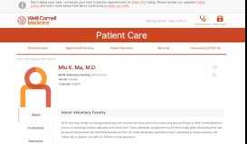 
							         Miu K. Ma, M.D. | Weill Cornell Medicine								  
							    