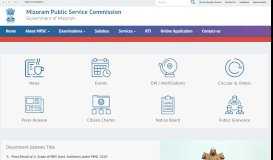 
							         Mizoram Public Service Commission - Welcome								  
							    