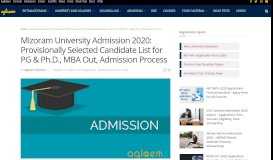 
							         Mizoram University Admission 2019 | AglaSem Admission								  
							    