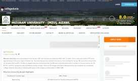 
							         Mizoram University - [MZU], Aizawl - Admissions 2019-2020								  
							    