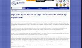 
							         MJC and Stan State to sign “Warriors on the Way” agreement - MJC								  
							    