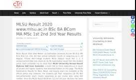 
							         MLSU Result 2019 Latest B.Sc BA B.Com MA M.Sc 1st 2nd 3rd Year ...								  
							    