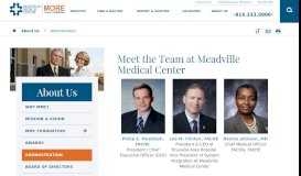 
							         MMC Administration | Meadville Hospital - Meadville Medical Center								  
							    