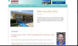 
							         MMH Specialty Clinic - Muenster Memorial Hospital								  
							    