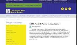 
							         MMS Parent Portal | Parents & Community - Littlestown								  
							    