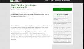
							         MMUST Student Portal Login - portal.mmust.ac.ke - Admalic Kenya								  
							    
