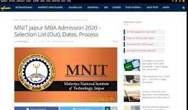 
							         MNIT Jaipur MBA Admission 2019 – Application Form (Available ...								  
							    