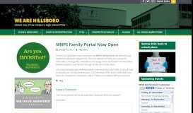 
							         MNPS Family Portal Now Open | WE ARE HILLSBORO								  
							    