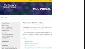 
							         MNU Portal | my.mnu.edu | MidAmerica Nazarene University								  
							    