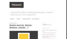 
							         Mobile Ansicht, Mobile Website, mobile… ? | Websprech								  
							    