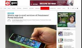 
							         Mobile app to avail services of Pensioners' Portal launched								  
							    