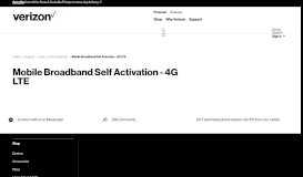 
							         Mobile Broadband Self Activation - 4G LTE | Verizon Wireless								  
							    