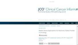 
							         Mobile Device Applications for Electronic Patient Portals in Oncology ...								  
							    