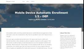 
							         Mobile Device Automatic Enrollment 1/3 - DEP - Bloggerz.cloud								  
							    