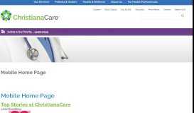 
							         Mobile Home Page – Christiana Care Health System								  
							    