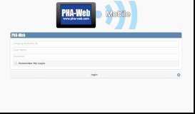
							         Mobile Login - PHA-Web								  
							    